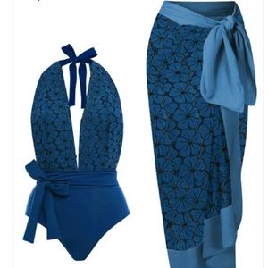 Brand New Never Worn - OnePiece Swimsuit and Matching Cover Up Skirt